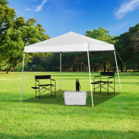 Flash Furniture JJ-GZ88-WH-GG 8'x8' White Outdoor Pop Up Event Slanted Leg Canopy Tent with Carry Bag